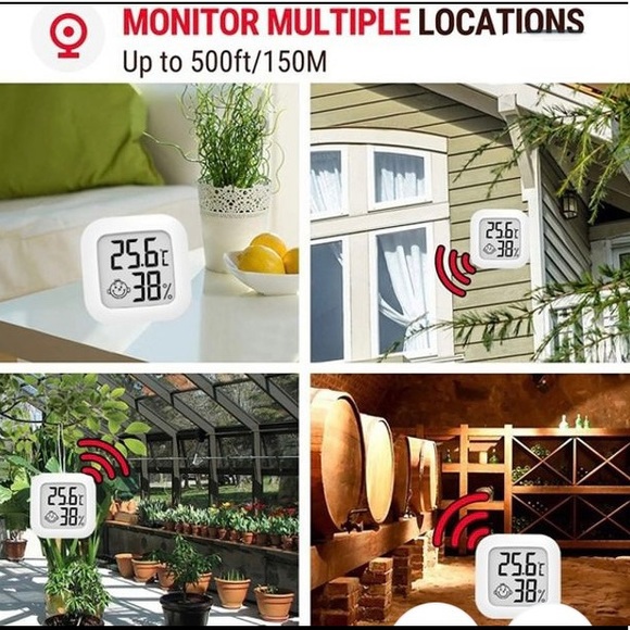 Mini Thermometer (Celsius) and Hygrometer for Indoors Multi-Function White - Picture 5 of 11